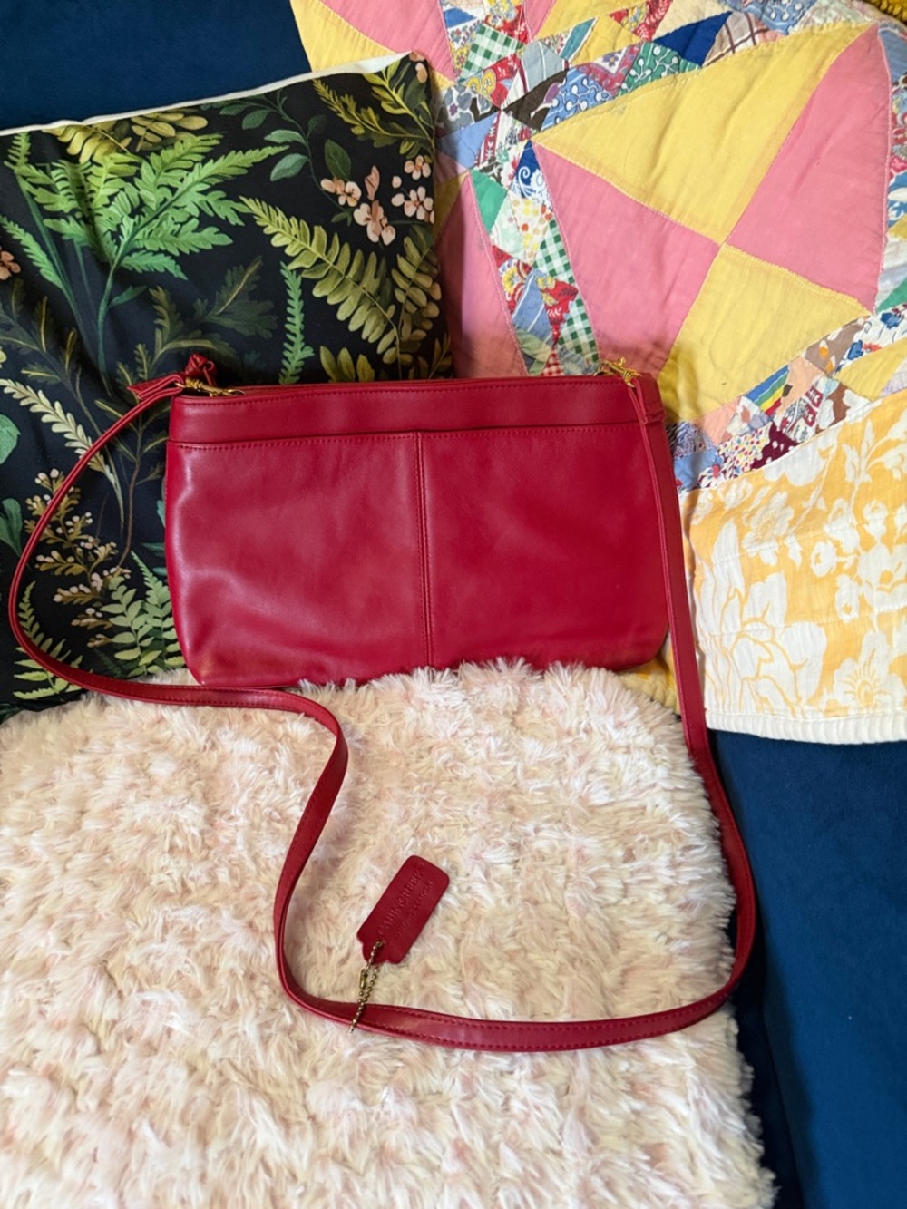 Cabin Creek Red Leather Crossbody Bag